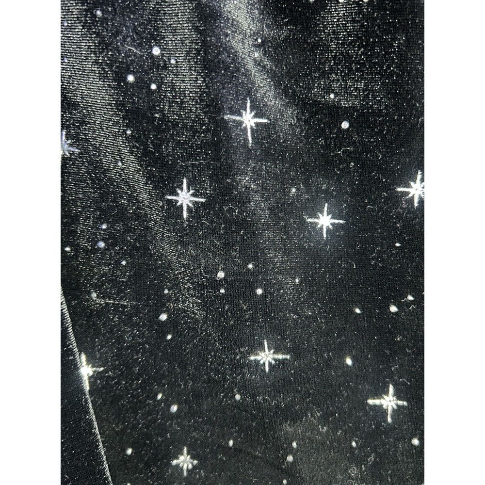 Cider Black Velvet Star Bell Sleeve Crop Top Celestial Whimsy Goth Women's L - Picture 6 of 11